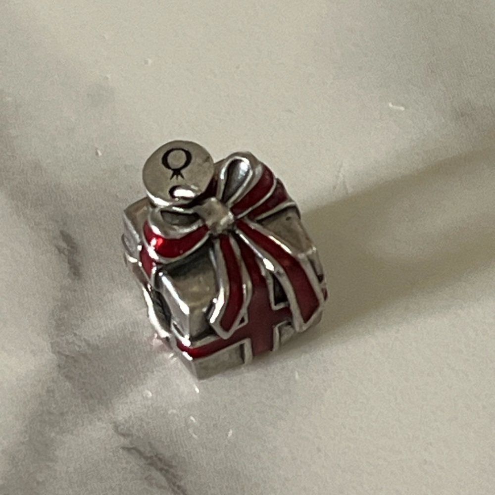 Pandora Silver and Red Gift Charm Bracelet